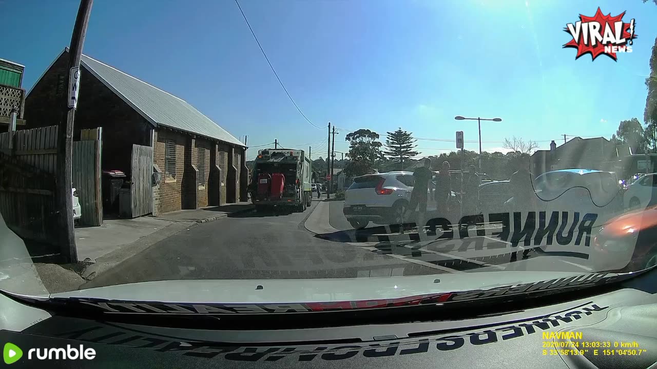 Car Loses Control in Laneway