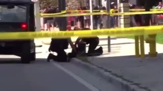 Miami Police Move Crowd back due to alleged bomb threat outside courthouse