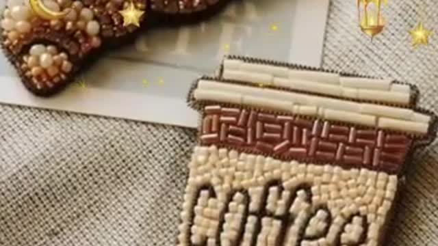 Beautiful bead craft /Beaded wall painting with jewelry designs