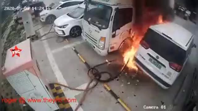 Electric Car Bursts Into Flames While Charging