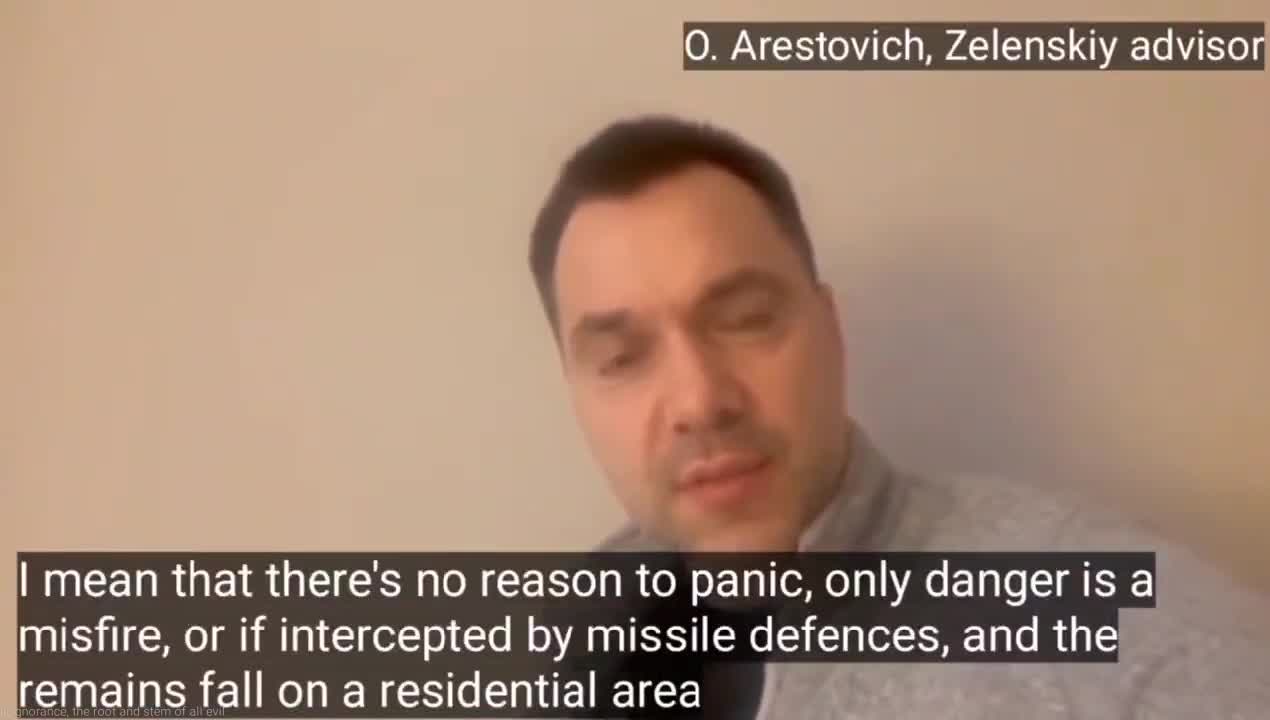 Zelensky Advisor Admits that Russia isn't Targeting Civilians