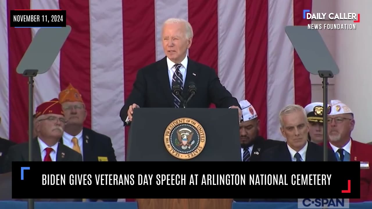 Biden Gives Veterans Day Speech At Arlington National Cemetery