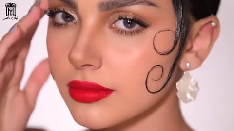 Tutorial eyeshadow with red lipstick