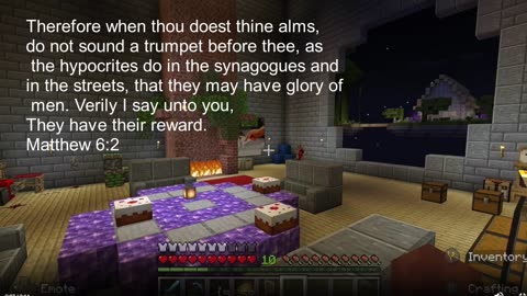 Minecraft Bible Verse of the Day Matthew 6:2