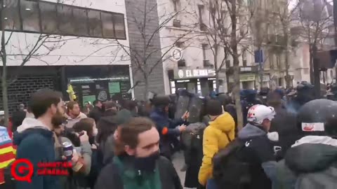 Paris - March 15, 2023. Protests intensifying against the pension reform