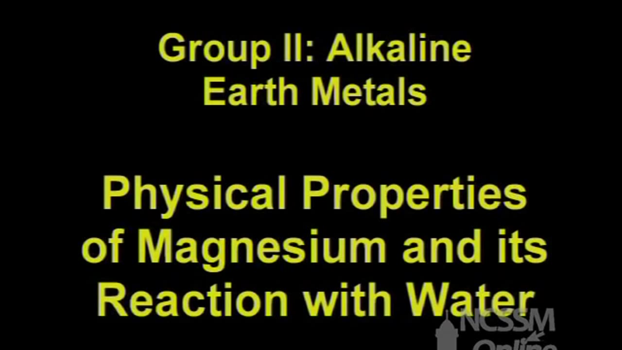 Reaction of Magnesium and Water