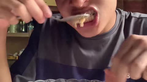 She eats a lot of food