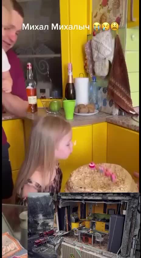 Before and after Ruzzian peace. Destroyed apartment in Dnipro city.