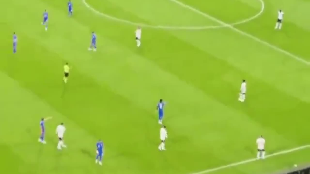 One bored fan made a paper airplane during a UEFA Nations League match in a stadium in Germany.