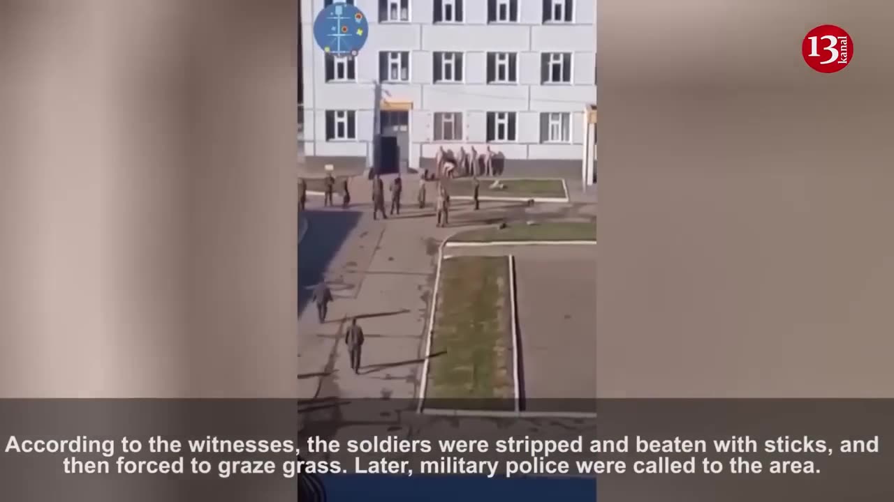 Russian soldiers are humiliated by their commander - They are stripped naked and forced to graze