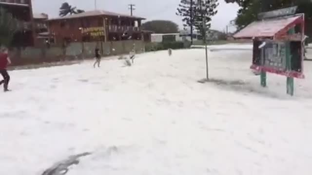 Sarina Beach During Hurricane Debbie