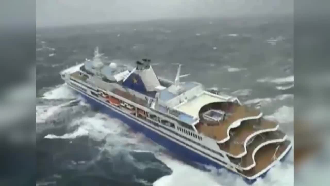 What happened when the ship was hit by a big storm