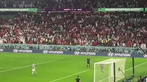 Fans watched Spain miss three consecutive penalties and admire the Moroccan goalkeeper