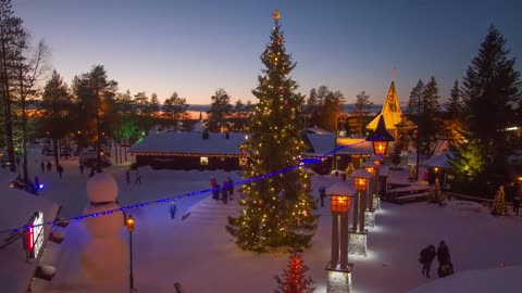 Winter & Christmas Santa Claus hometown Rovaniemi Lapland Finland video for families Arctic Circle