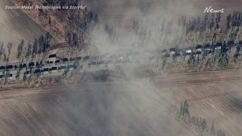 Satellite images show Russian forces advancing towards Kyiv