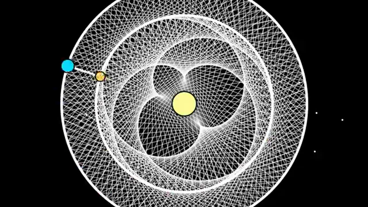 The invisible 5-fold symmetry traced by Earth and Venus as they orbit the Sun.