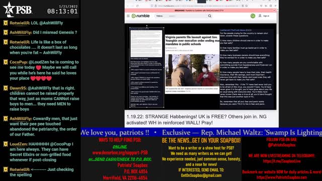 2022-01-21 07:00 EST - Patriots Soapbox AM: with LadyRWB , MykelJaye & DD
