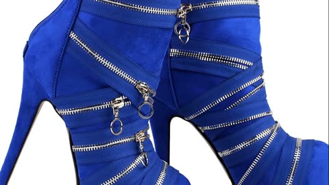 SHOW STORY Punk Black Zip Gothic Platform Stiletto Ankle Bootie Boots