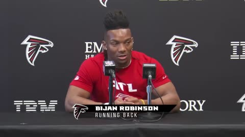 Bijan Robinson arrives in Atlanta | Press Conference | 2023 NFL Draft | Atlanta Falcons