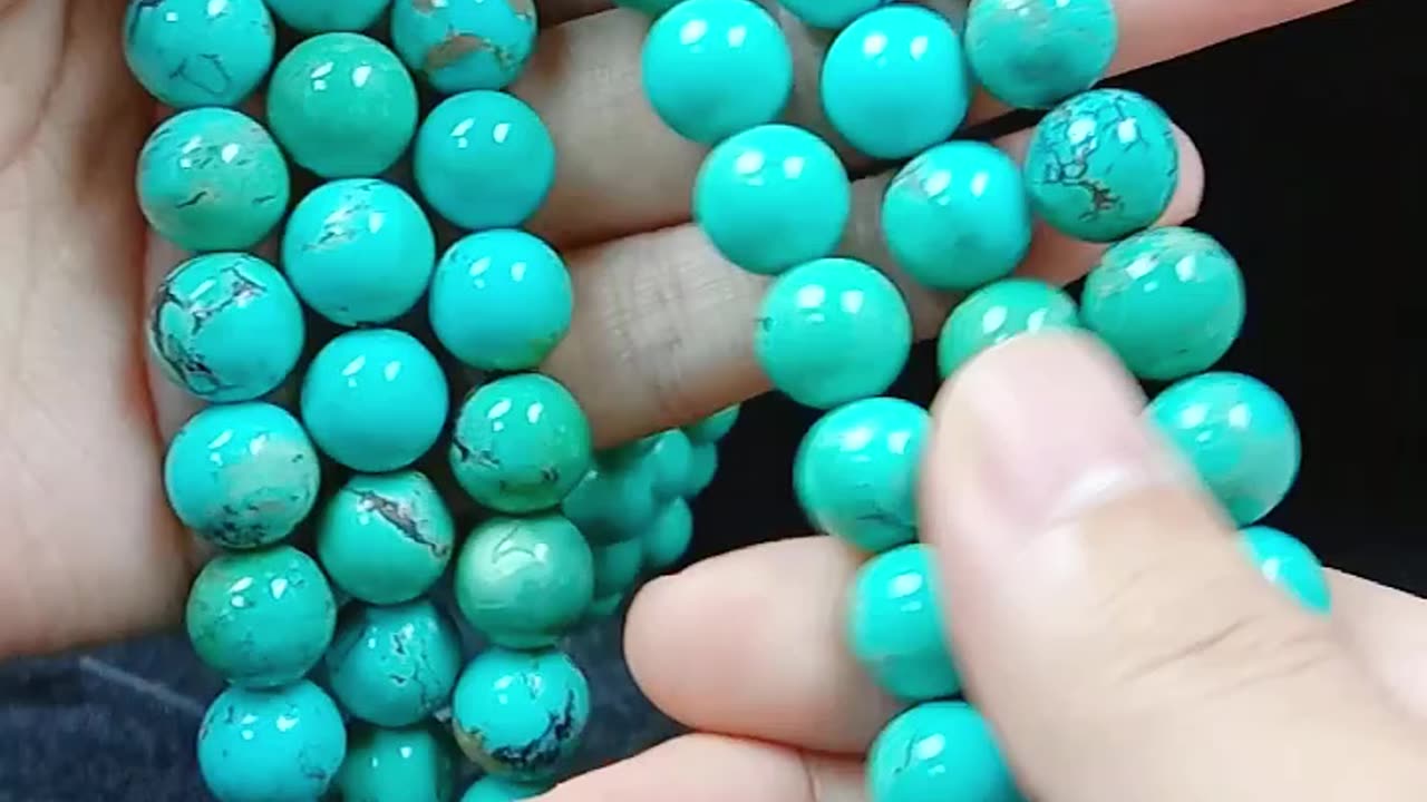 Natural turquoise roundle beads blue stone smooth beads high quality Genuine Gemstone