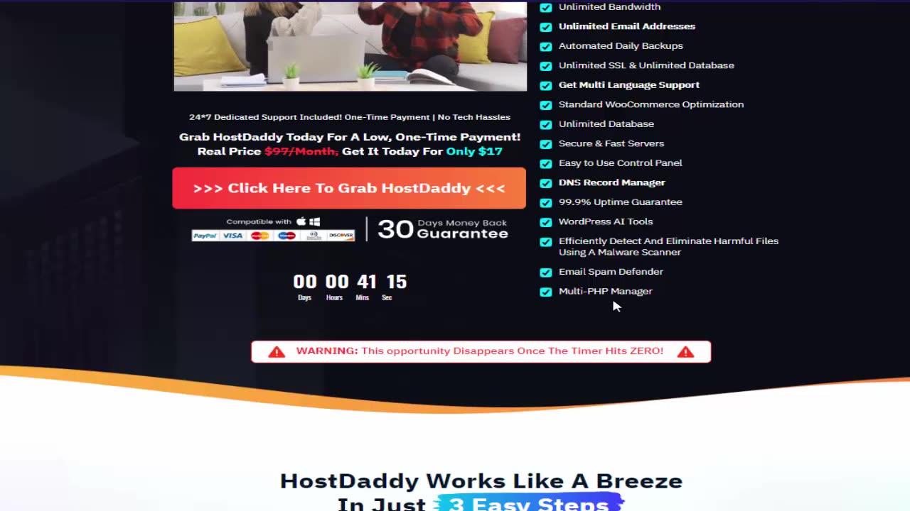 HostDaddy Review - Host Unlimited Websites With Cyber Security