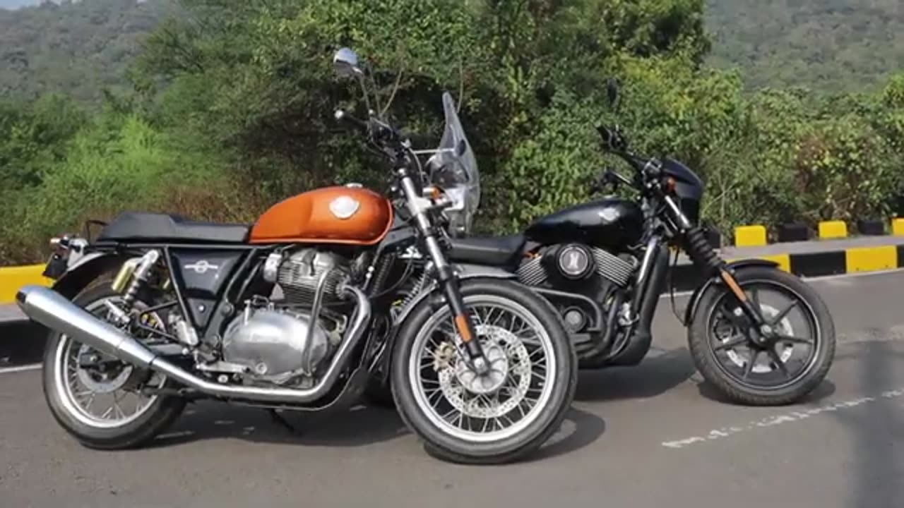 Royal Enfield vs Harley Davidson...💪😎 Racing video