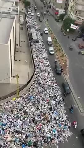 Garbage pile in Lebanon!! Utility vehicle can’t afford the fuel to remove it
