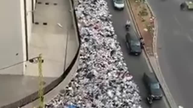 Garbage pile in Lebanon!! Utility vehicle can’t afford the fuel to remove it