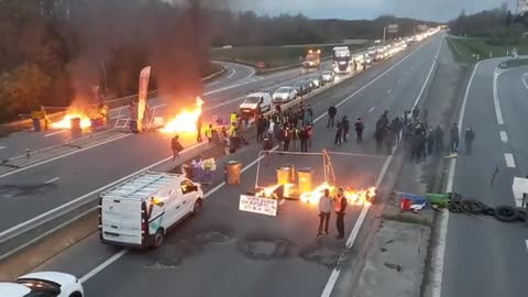 FRANCE Sunrise in Rennes. Intelligence agencies are warning protests today could be three times