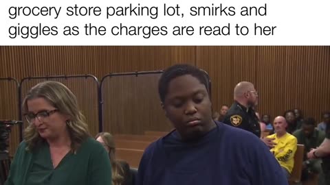 Invader stabbed 3 yo White boy to death in parking lot,smirks and giggles as the charges are read