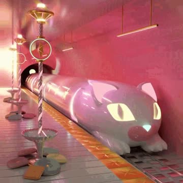 Cute Cat Train Gif! 🚂