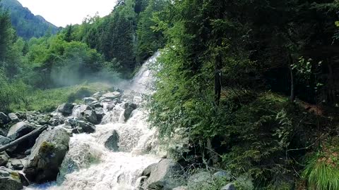 A beautiful waterfall in the middle of the forest