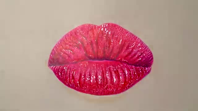 How to draw realistic glossy lips with colored pencils | how to draw mouth | how to draw red lips