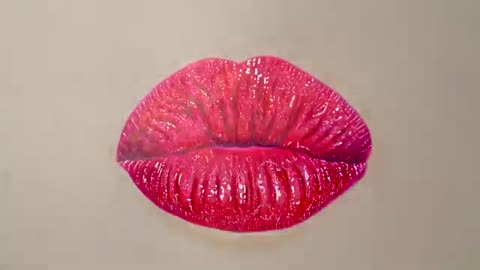 How to draw realistic glossy lips with colored pencils | how to draw mouth | how to draw red lips