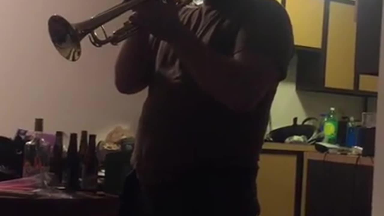 playing trumpet