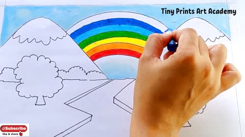 Draw Easy Rainbow Scenery/Drawing Easy Scenery with Rainbow
