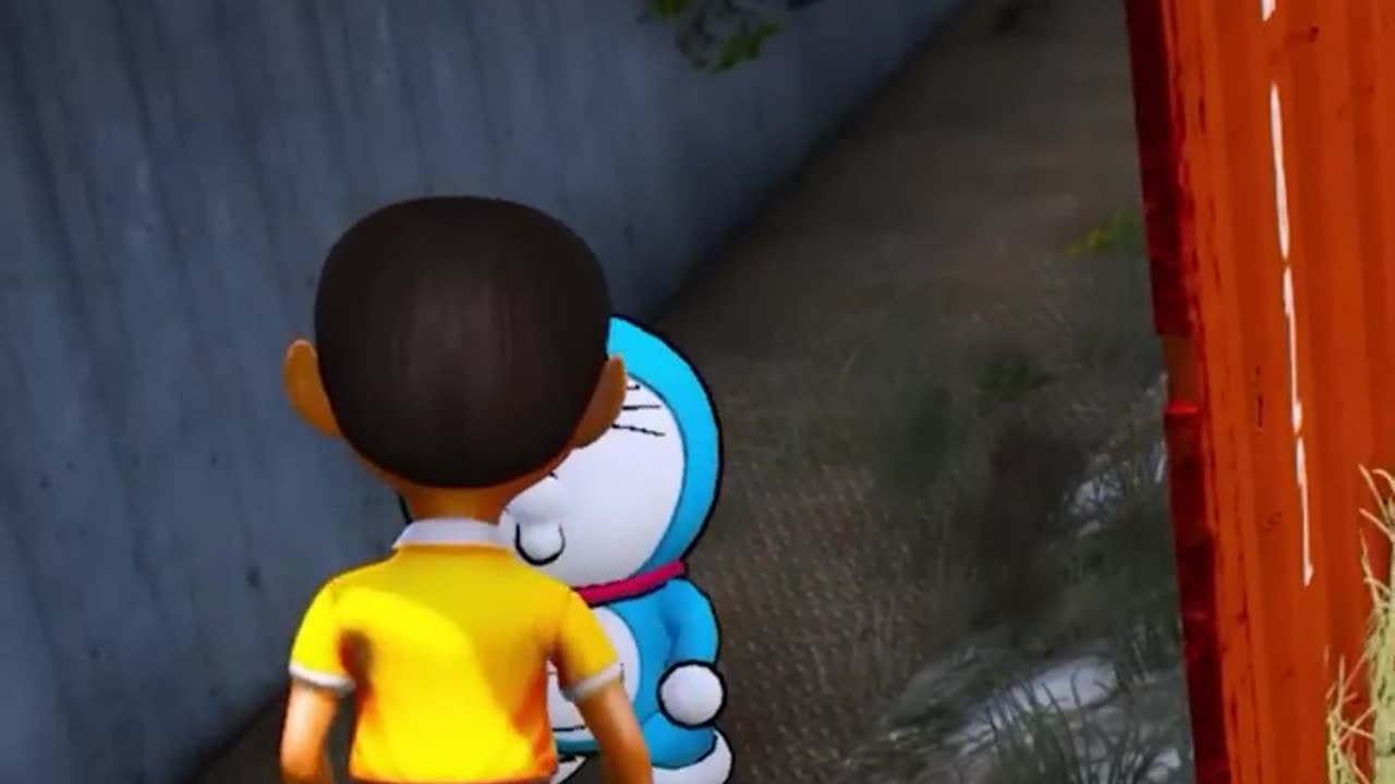 NOBITA HIJACK TRAIN TO SAVE DORAEMON LIFE! #viral #shorts #gta5