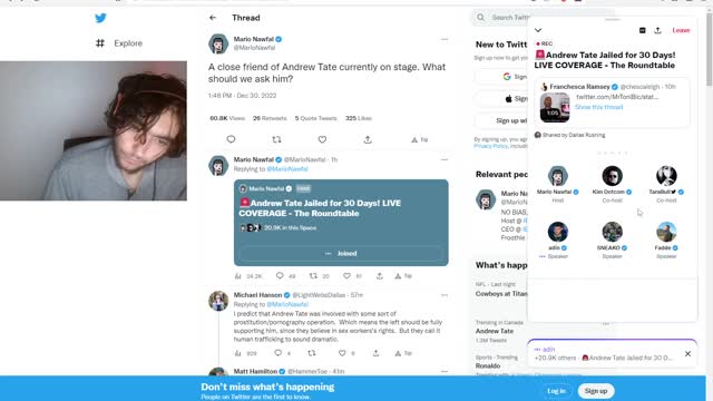 *exclusive ADIN ROSS & SNEAKO DISCUSS ANDREW TATES ARREST ON TWITTER SPACES. (IT GETS HEATED)