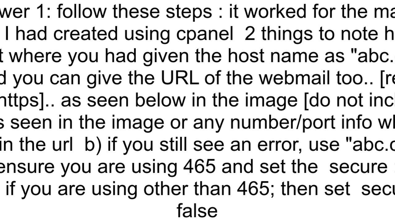 Cpanel email using nodemailer