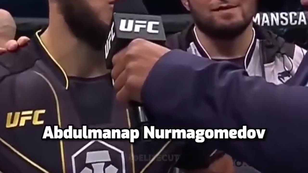 islam gifted his belt to his coach. #islam #khabib #coach #ufc #rumble