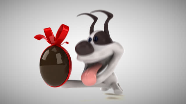 Fun Dog And Easter Egg Animation