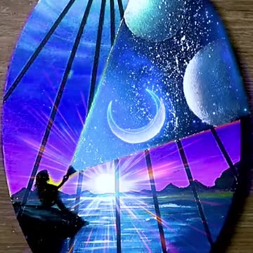 My Art - Stars Moon And Sun in Night or Light - Amazing Painting