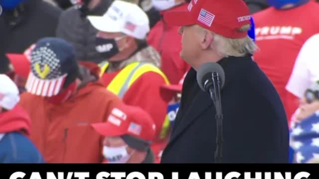 President Trump can’t stop laughing at Sleepy Joe!