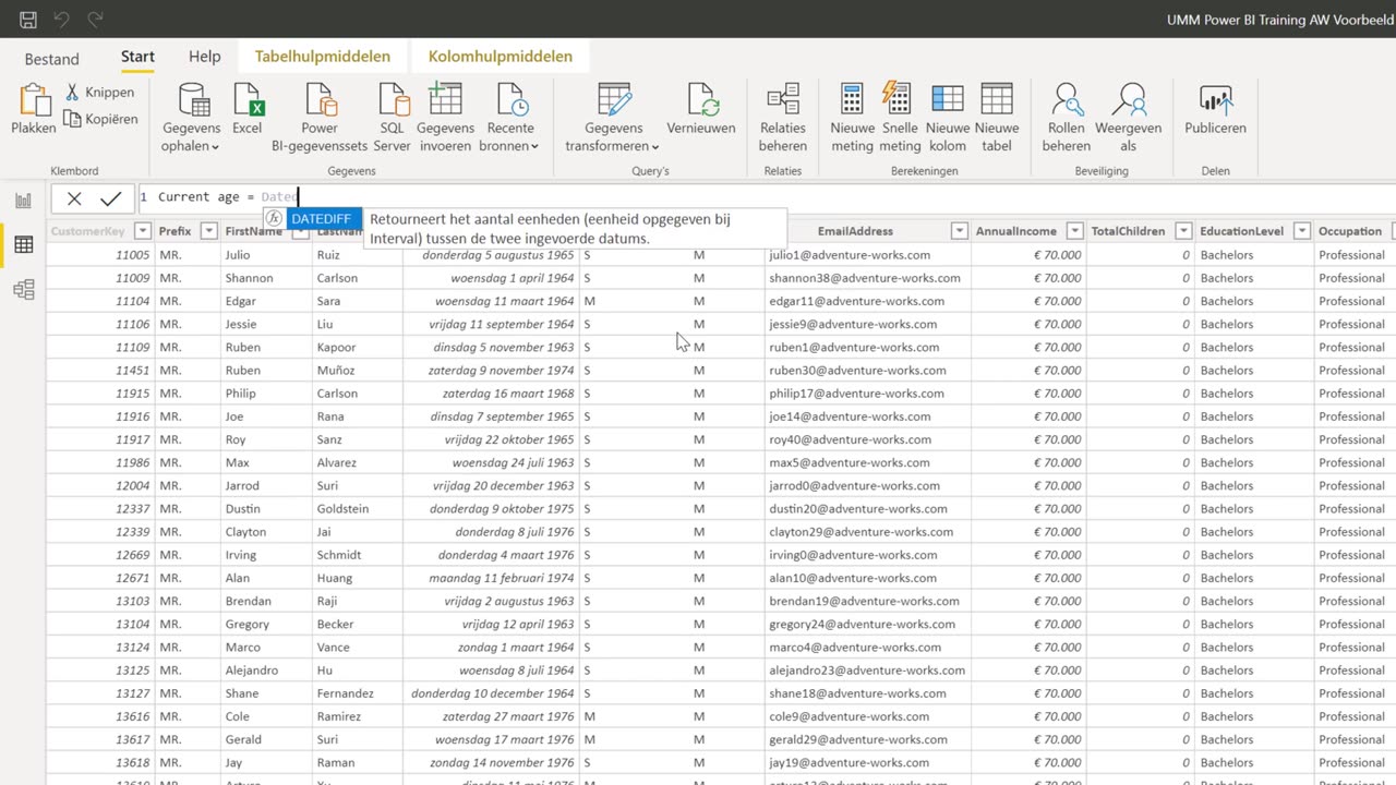 Power BI - Digitaaleon - Les 6 - DAX Functies deel 1