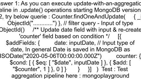 Mongoose updates Increment a counter and reset to 0 on a new date