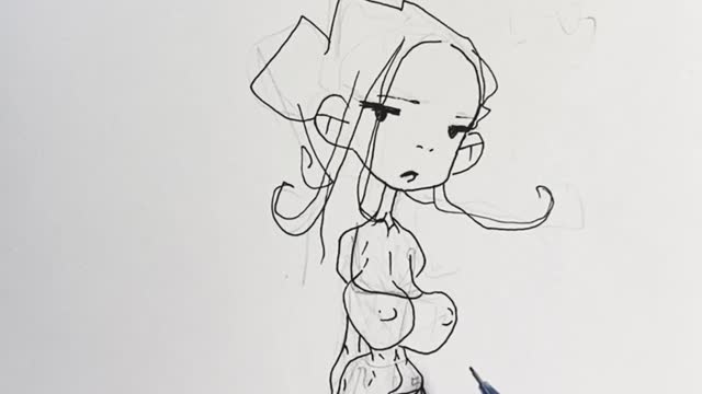 inking video of sassy lady