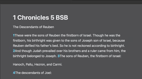 1 Chronicles 5:1-2