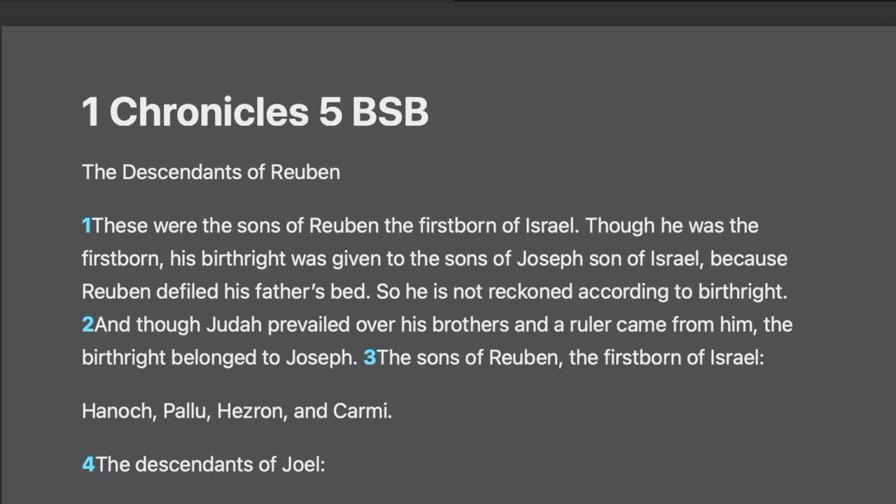 1 Chronicles 5:1-2