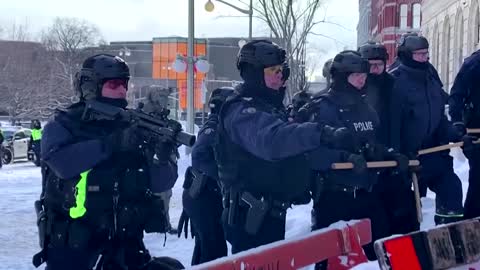 Canadian police clash with protesters to clear capital