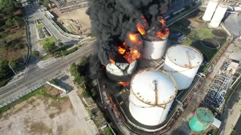 Explosión de tanques en Barranquilla.